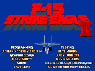 F-15 Strike Eagle II [Kixx] title screen for Amiga